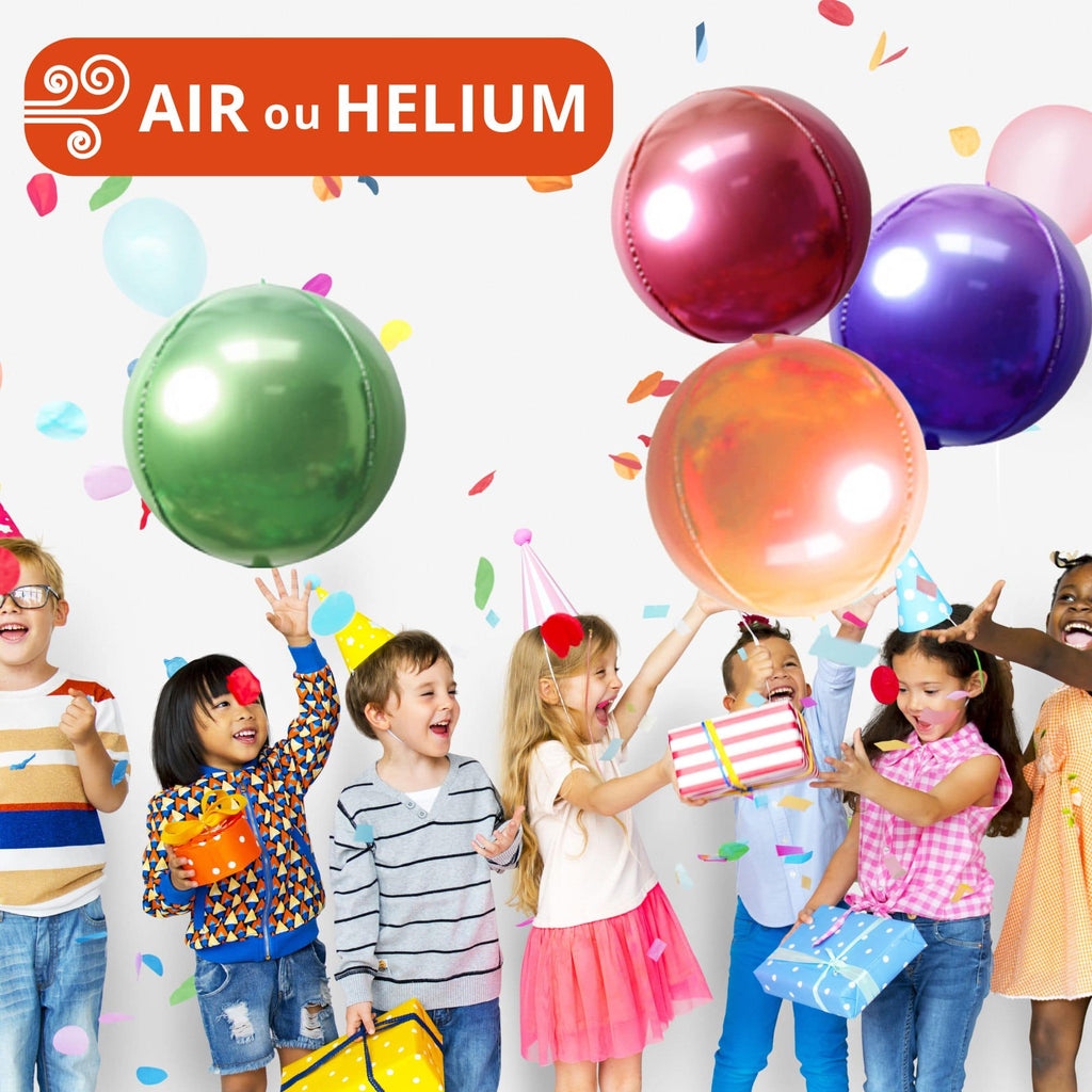 5 ballons brillants ronds 56cm pour vos fêtes