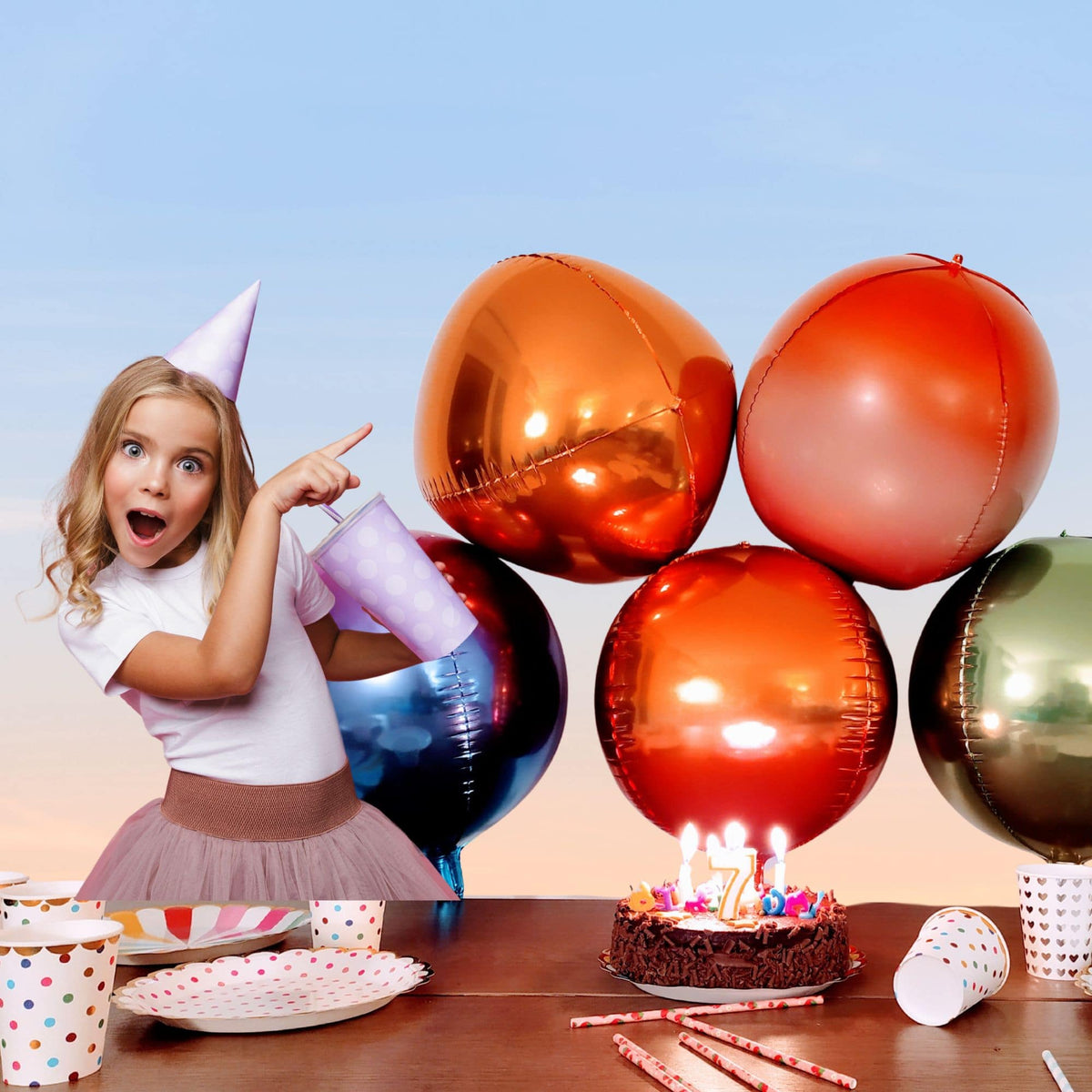5 ballons brillants ronds 56cm pour vos fêtes