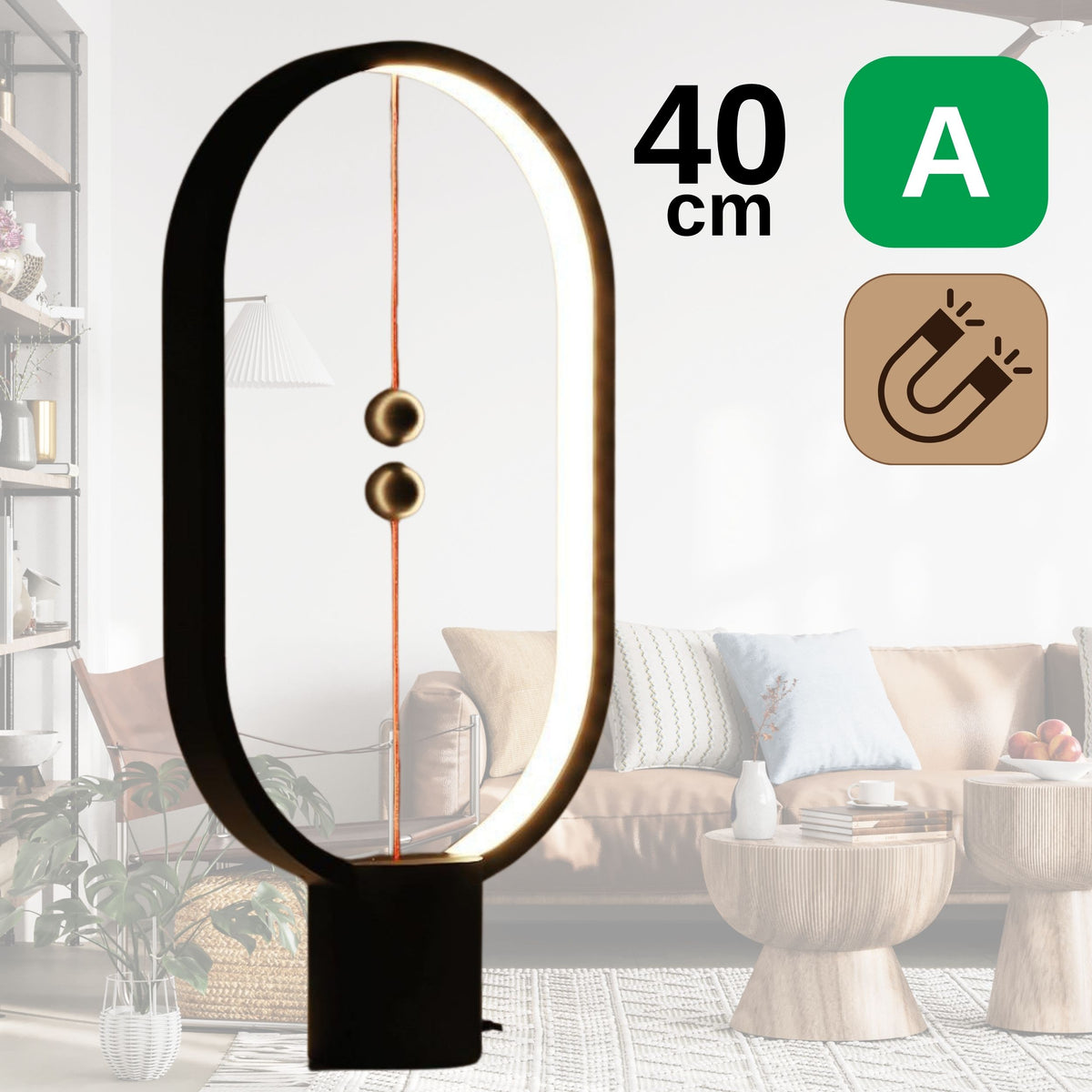 Lampe à interrupteurs magnétiques LED 40 cm