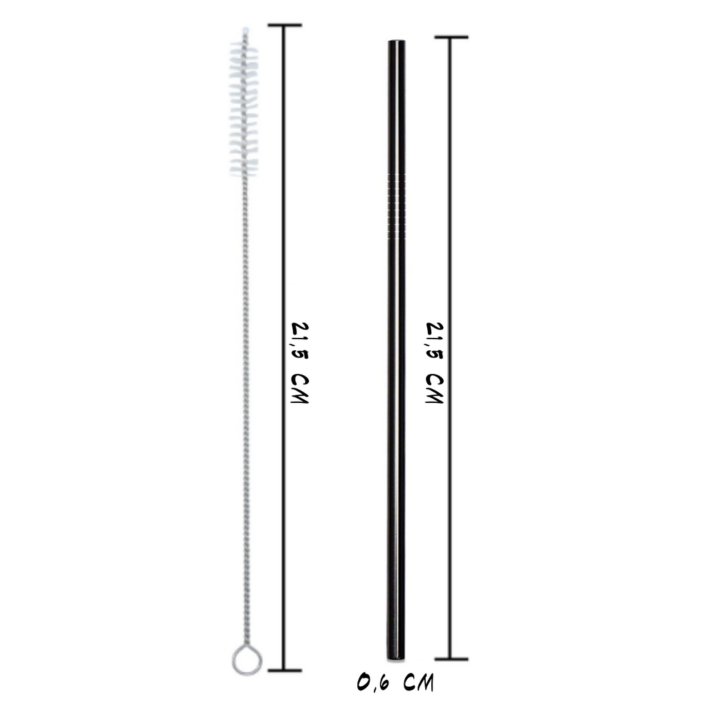 6 Pailles Reutilisables en Inox